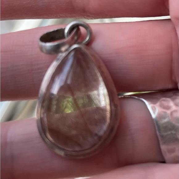 Precious stone and sterling silver pendant - Picture 3 of 3